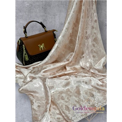 Платок однотонный из натурального шелка нежно-персиковый Арт В1051/22