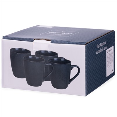 НАБОР КРУЖЕК BRONCO "CONCEPT" 4 ШТ. 355 МЛ СИНИЙ