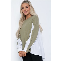 Джемпер Адина (оливково-белый) Б12209-5