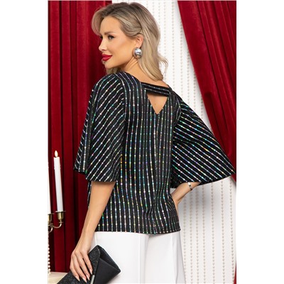 Блуза праздничная Ты ослепляешь! (черная) Б14697-7М