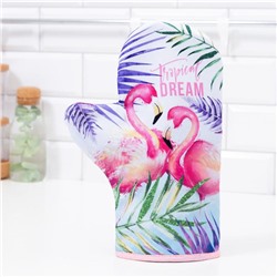 Варежка-прихватка «Tropical dream», 20х28 см, 35% х/л, 65% п/э, ватин 250г/м2