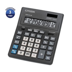 Калькулятор настольный Citizen Business Line CDB1201-BK, 12 разрядов, двойное питание, 155*205*35мм, черный