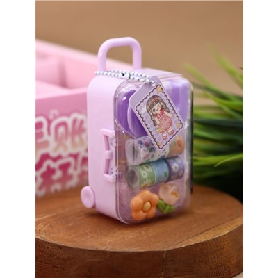 Канцелярский набор DIY в шкатулке "Suitcase", purple, шоу-бокс 16 шт.