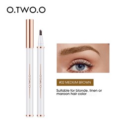 Маркер для бровей O.TWO.O Triple Brow Pen Medium Brown №2 2 ml