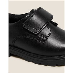 Kids' Leather Riptape School Shoes (8 Small - 1 Large)