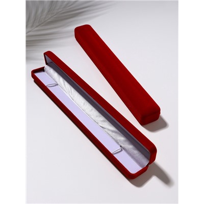 Футляр бархатный под браслет, цепочку, часы «Пенал», 23.5×3 см, красный