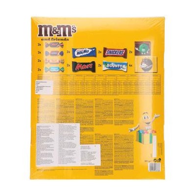 Mars M&M's & Friends Adventskalender, Адвент-календарь 2025, 24 сладких сюрприза, 38см × 45см, 361 грамм