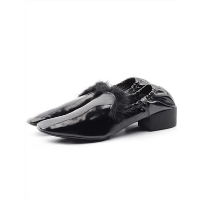 03-N18120S-2 BLACK LAC Туфли женские (натуральная кожа)