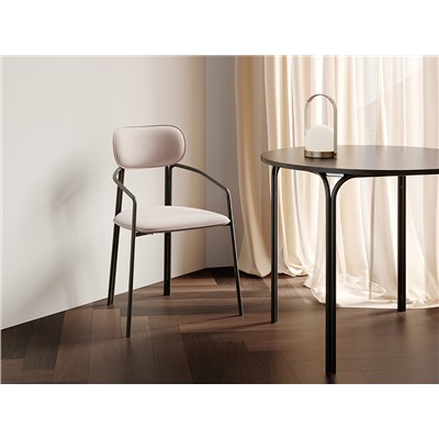 Стул Ror, Round, велюр, черный/розовый