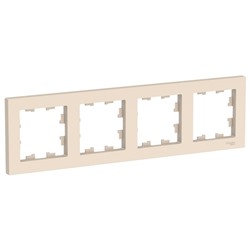 Рамка SE AtlasDesign, 4 поста, универсальная, бежевая, ATN000204