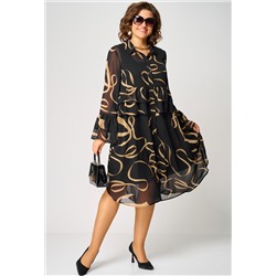 Платье EVA GRANT 7122 черно-бежевый