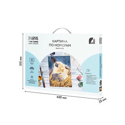Картина по номерам на холсте ТРИ СОВЫ "Кролик", 30*40, с акриловыми красками и кистями
