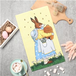Полотенце кухонное Доляна «Зайка» 28×46 см, рогожка, 100% хлопок, 160 г/м²