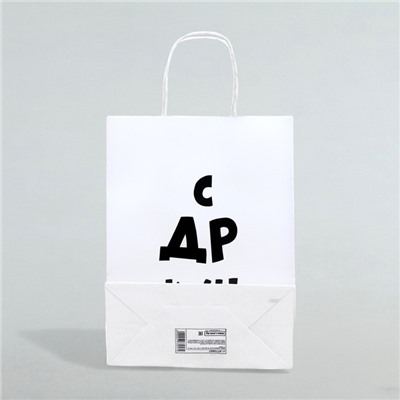 Пакет подарочный «С др крч!», 24×14×30 см, набор 10 шт.