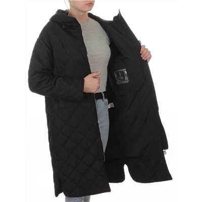 9610 BLACK Куртка стеганная демисезонная женская (100 гр. холлофайбер)
