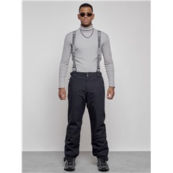 Полукомбинезон утепленный мужской зимний горнолыжный темно-синего цвета 7504TS