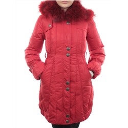 9022 RED Куртка зимняя женская (пух, натуральный мех)
