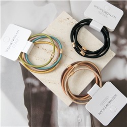 Набор резинок для волос цвет МЕТАЛЛИК с клепкой 4 шт.