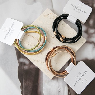 Набор резинок для волос цвет МЕТАЛЛИК с клепкой 4 шт.