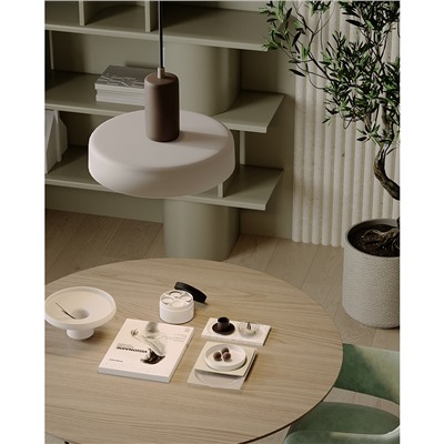 Светильник подвесной Juko, Ø42х31 см, вишневый/бежевый