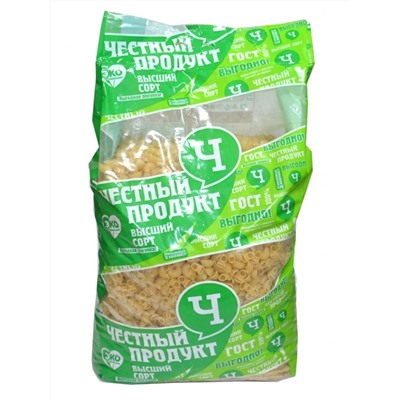 Честный Продукт Макароны УЛИТКА гр.В в/с 5кг