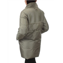 033 GRAY/GREEN Куртка зимняя облегченная женская (холлоффайбер 150 гр., искусственная дубленка)