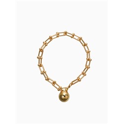 Браслет цепочка с подвеской «Шарик», L=22 см, металл, цвет золото