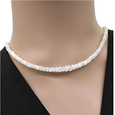 Бусы из Лунного камня адуляра рондель огранка на увеличение, 42см, 12,9г.