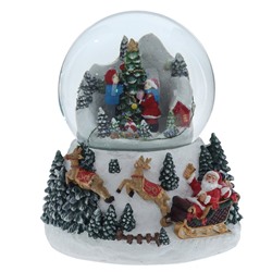 GAEM Фигурка декоративная "Рождество" в стекл шаре (свет, муз, вьюга, 3хAA), D 12 см, L15 W13,5 H19 см