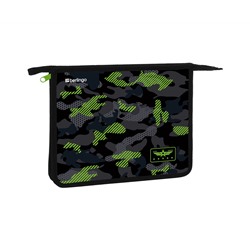 Папка для тетрадей 1 отделение, А5 Berlingo "Black and green", 240*205*40мм, пластик, на молнии