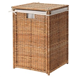 BRANÄS, Wäschekorb, gefüttert, Rattan,, 80 l