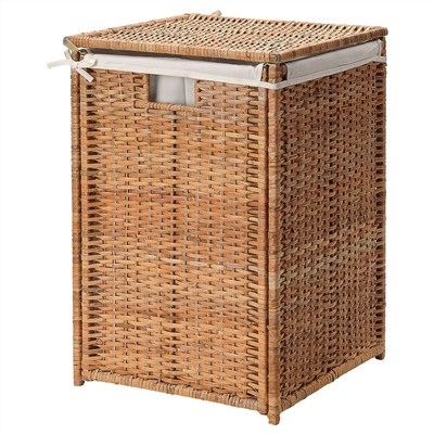 BRANÄS, Wäschekorb, gefüttert, Rattan,, 80 l