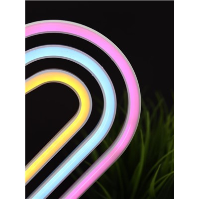 Неоновый LED ночник настольный "Native hearts", свечение mix (28*23 см)