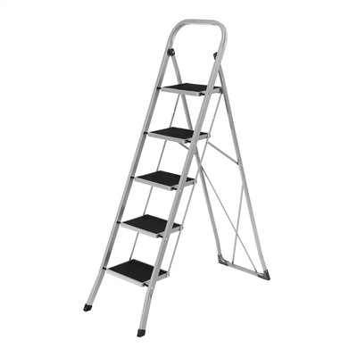 Стремянка стальная, 5 широких ступеней 20х30 см с полимерным покрытием Сибртех