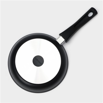 Сковорода KUKMARA «Традиция», d=22 см, стеклянная крышка, съёмная ручка, антипригарное покрытие, алюминий, чёрный