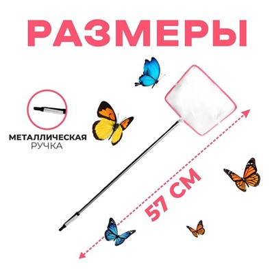 Сачок детский металлическая ручка «Углы» 1×17×57 см, МИКС