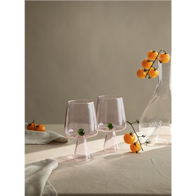 Набор бокалов для вина Orb, 400 мл, розовый/зеленый, 2 шт.