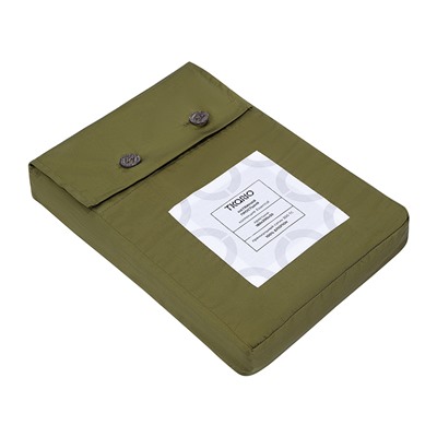 Простыня на резинке из премиального сатина оливкового цвета из коллекции Essential,  180х200х30 см