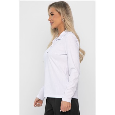 Лонгслив с воротничком Ритм жизни (белый) Б14407-6М