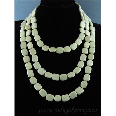 Бусы деревянные квадрат 15мм, 180см