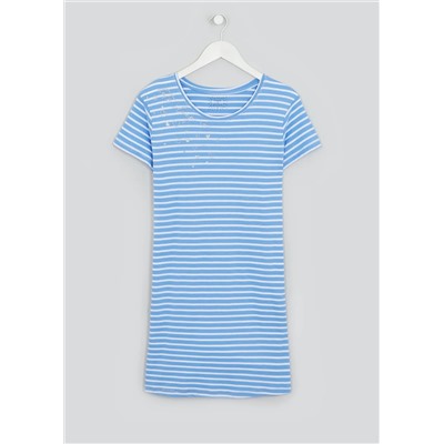 Stripe Let's Sleep In Slogan Nightie