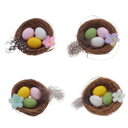 GAEM Изделие декоративное "Гнездо пасхальное" (блок 12 шт), L5,5 W5,5 H2,5 см, 4в.