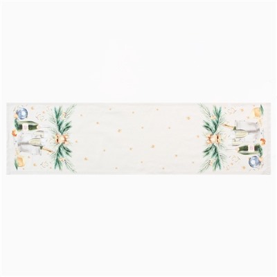 Дорожка на стол Этель Spruce mood 40×149 см, 100% хлопок, саржа 190 г/м², белая
