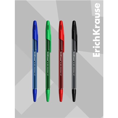 Набор ручек шариковых ErichKrause R-301 Original Stick, 4 шт., стандартный узел 0.7 мм, чернила МИКС, корпус тонированный МИКС