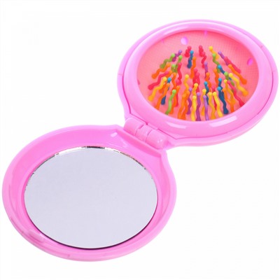 Расческа массажная складная "ФЭНТАЗИ", микс 4 дизайна, 6,5*2см (PVC коробка)