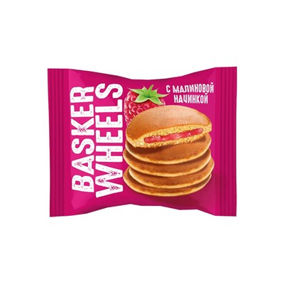 «Basker Wheels», панкейк с желейной начинкой со вкусом малины, 36 г