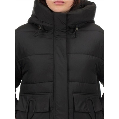 3335 BLACK Куртка зимняя облегченная женская (150 гр. холлофайбер)