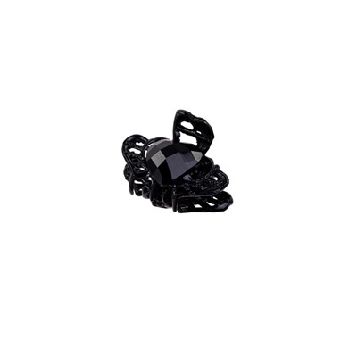Крабик для волос «Чёрные кружева», сердечко, 2.5 см, чёрный