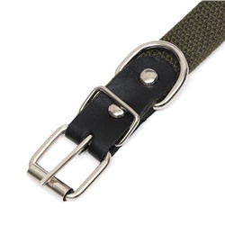 Ошейник брезентовый однослойный, 50×2 см, ОШ 25-35 см, хаки