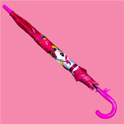 Зонт-трость для девочки с мультгероями полуавтомат Арт 004/1